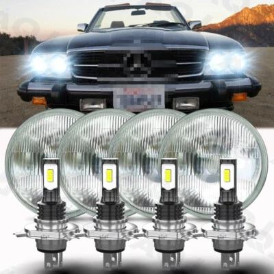 Faros LED redondos de haz alto bajo de 5,75" para Mercedes-Benz 380SL 450SL 560SL 4 piezas Foto 1 de 4
