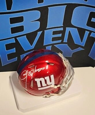 Minicasco autografiado por Lawrence Taylor NY GIANTS FLASH certificado de autenticidad JSA Foto 1 de 2