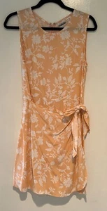 Newport News Skort Romper W/ Front Wrap, Peach /white Siz 8. - Picture 1 of 4