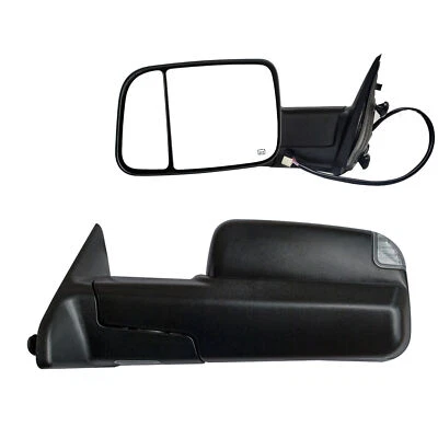 Tow Mirrors For 2015-18 Dodge Ram 1500 Power Heated Turn Signal Puddle Light - Image 1 of 4