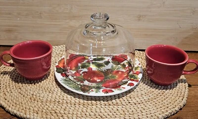 Conjunto de prato e cloche Hallmark MITFORD - APPLES 8" prato de cheeseball - Imagem 1 de 4