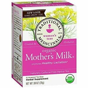 NEW Traditional Medicinals Organic Mother's Milk Caffeine Free Herbal Tea 16 ct