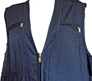 Spotex Weste marineblau Utility Sport mehrere Taschen Reißverschluss vorne verstellbare Seiten Large - Bild 1 von 5