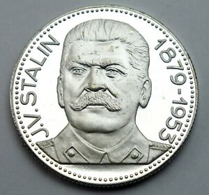 RUSSIA USSR SOVIET STALIN 1879-1953 PROOF MEDAL COIN
