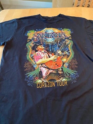 CAMISETA NEGRA HOMBRE CARLOS SANTANA CORAZÓN 2014 TOUR L Foto 1 de 2