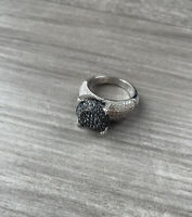 Details about   Ladies Genuine Real Solid 925 Sterling Silver LACE Pave Cubic Cocktail Long Ring