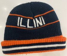 Vintage University of Illinois Fighting ILLINI Stocking Cap Hat Beanie 1990’s 
