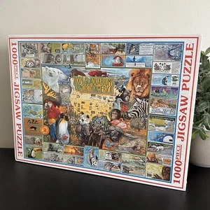 Vtg ZOOS & AQUARIUMS OF NORTH AMERICA White Mountain 1000 Pc Jigsaw Puzzle 1996 - Picture 1 of 9