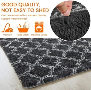 Large Fluffy Rugs Shaggy Rug Living Room Bedroom Anti-Slip Soft Carpet Floor Mat - Picture 1 of 20