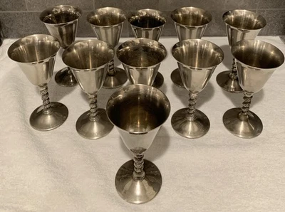 Juego de 11 copas de vino vintage FB Rogers plateadas Italia Foto 1 de 4