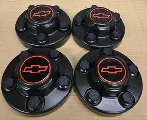 CHEVY 454 SS BLACK CHEVY OEM 5 LUG BLACK SET OF 4. CLEAN! BRAND NEW BLACKNUTS!! - Picture 1 of 7