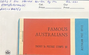 1968 Famous Australians $1 (4x 5c) B130. J.f.S postage booklet STAPLED V.Scarce - Bild 1 von 10
