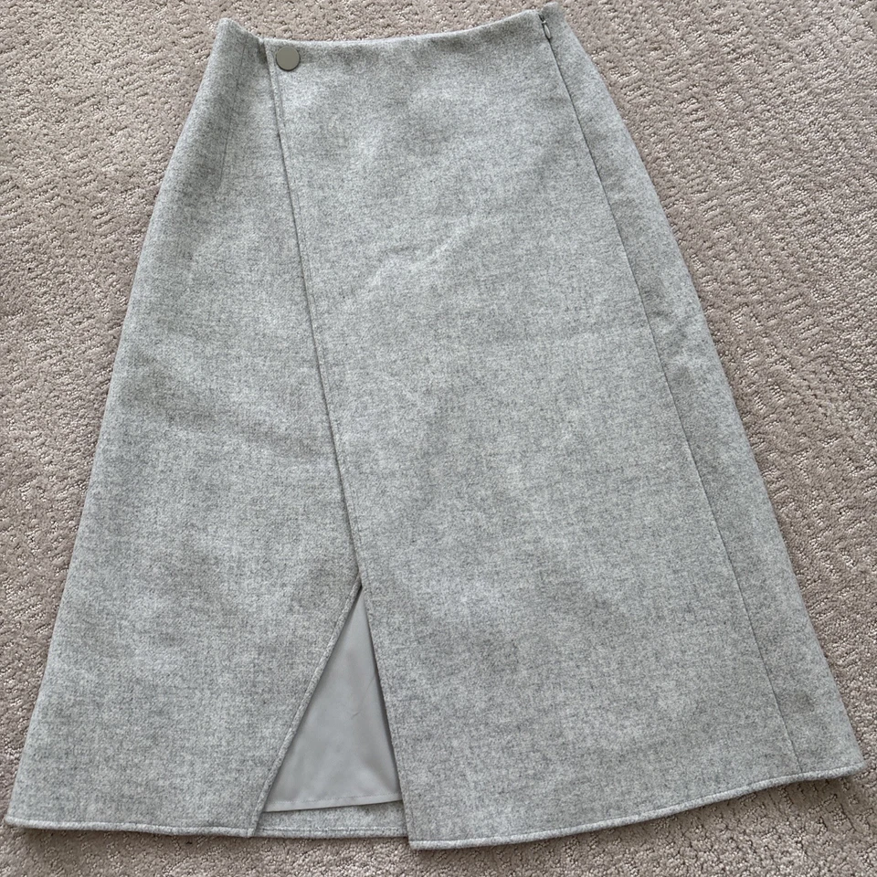 Club Monaco Wool Blend A-Line Cutaway Skirt Women’s Size 4 Gray - Image 1 of 4