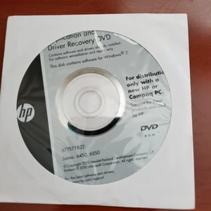 New Sealed HP App & Driver Recovery DVD For Windows 7 HP 6450 6550 577577-B22 - Picture 1 of 5