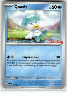 Pokemon 2024 Indonesia Quaxly Promo Card 147/SV-P Stamped Good Day - Picture 1 of 4