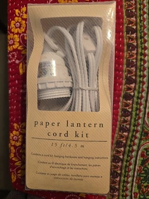 Pier 1 Paper Lantern Cord Kit  15ft White  120V AC  - Image 1 of 4
