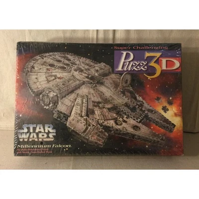 Star Wars Puzz 3D Halcón Milenario 857 Piezas, 1995 Milton Bradley - Caja Sellada Foto 1 de 4