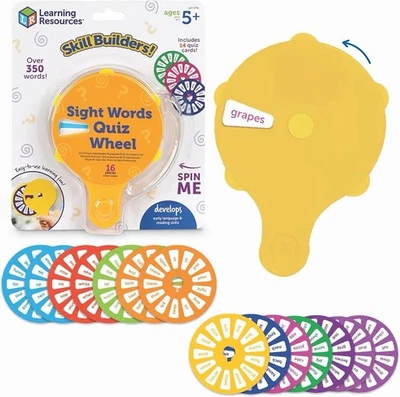 ¡Constructores de habilidades de recursos de aprendizaje! Rueda de preguntas de palabras a la vista, juegos de lectura Foto 1 de 4