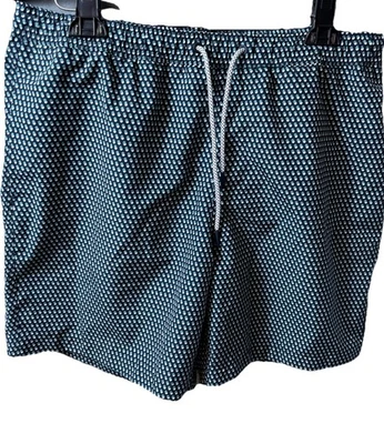Pantalones Cortos de Natación Michael Kors Para Hombre Talla L Patrón Verde Azul Blanco Forrado Cordón Foto 1 de 4