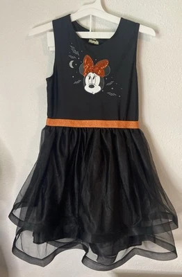 Niñas Disney Halloween Minnie Mouse Vestido Sin Mangas Negro Tul Falda Talla XL Foto 1 de 4