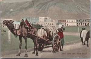 Postal vintage de ADEN, Yemen de la década de 1910 "Carrito de agua en camello - Adén No. 17" sin usar - Imagen 1 de 2
