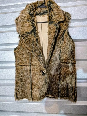 Chaleco reversible con cuello de piel sintética negro crema gamuza sintética FEVER para mujer M Foto 1 de 2