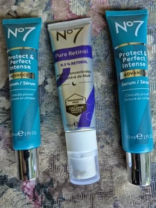 No7 Pure Retinol Night Concentrate 1 oz Anti Envejecimiento y 2 Proteger y Perfect Serum 3 - Imagen 1 de 3