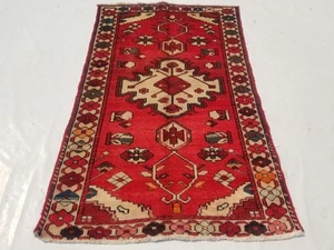 Vintage Handgeknüpfter Traditioneller Orientteppich Wolle Mehrfarbig 192x124cm - Bild 1 von 12