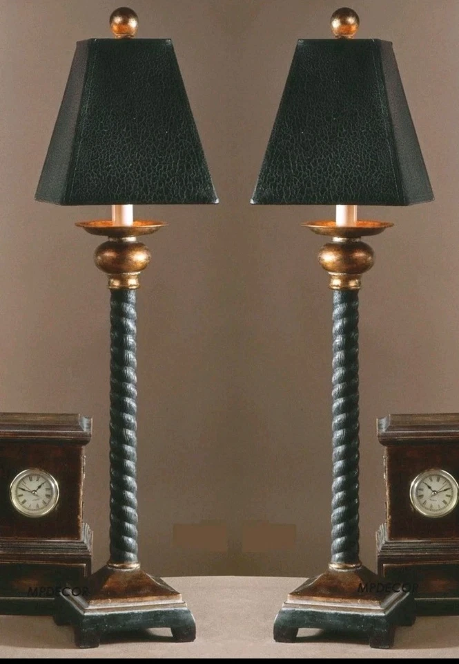 Lámpara de mesa buffet estilo retorcido de cebada inglesa Bellcord ~ Máxima 29007 Foto 1 de 3