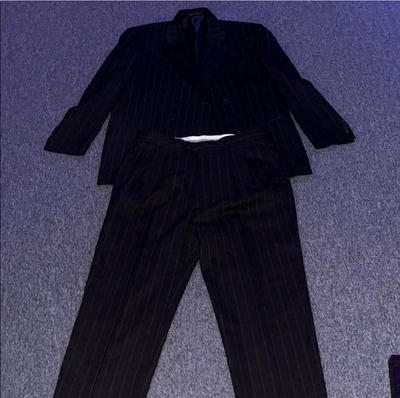 Richard Harris Hombre Traje Chaqueta 42S, Pantalones 36S Conjunto Rayas Foto 1 de 4