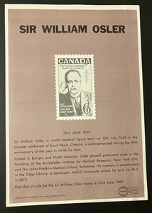 Canada post office poster new issue poster 1969 Osler [, no pin hole [782 - Picture 1 of 1