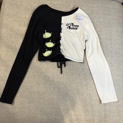 Disney Toy Story Pizza Planet Alien Lace Up Colorblock LongSleeve Girls XL 14/16 - Image 1 of 4