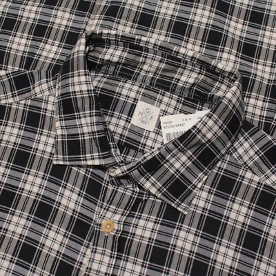 GMF NWOT Dress Shirt Size 42 16.5 in Black/Cream Plaid 100% Cotton - Image 1 of 4