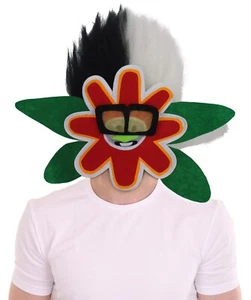 Adult Unisex Animated Movie White Tiny Troll Wig with Flower Face, HM-1645-BKWT - Picture 1 of 9