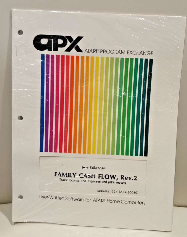 Family Cash Flow Rev 2 Atari 400/800/XL/XE; Disk w/manual APX-20096, Paperback - Image 1 of 1