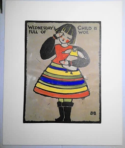 Wednesday's Child is Full of Woe - original vintage color print [1930s] - Picture 1 of 3