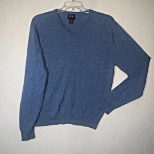 Jos A Bank Traveler's Collection Blue V Neck 100% Cashmere Sweater Size XL - Picture 1 of 6