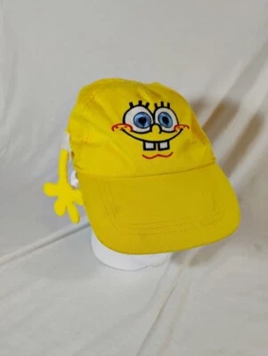 Pantalones cuadrados amarillos Nickelodeon Bob Esponja para niños sombrero gorra con cara y manos de fieltro Foto 1 de 4