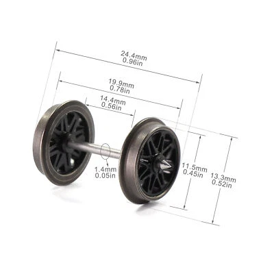 12pcs HO Scale 1:87 36" Metal Wheels Plastic Spoke Wheelsets - Image 1 of 4