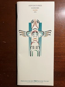 Folleto Adventures Ashore Alaska 1995 Princess Cruises Tours de colección década de 1990 - Imagen 1 de 3