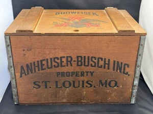 Vintage 1976 Budweiser Anheuser Busch Centennial Wooden Beer Crate Box 1876-1976 - Picture 1 of 8