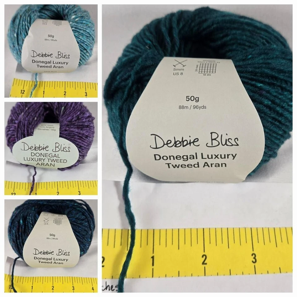 Debbie Bliss Yarn Donegal Luxury Tweed Aran 90% Wool 10% Angora 93y 1.76oz - Image 1 of 1