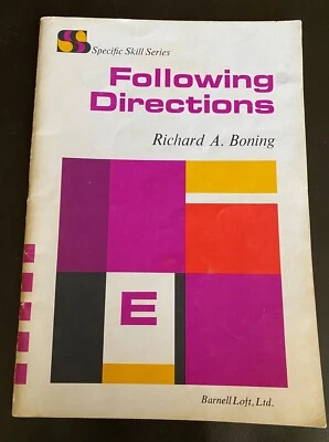 Vintage 1967  Following Directions E  Specific Skill Series Workbook  R. Boning - Image 1 of 4