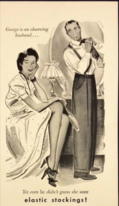 Medias elásticas Bauer & Black 1942 alivio de venas varicosas anuncio impreso vintage - Imagen 1 de 7