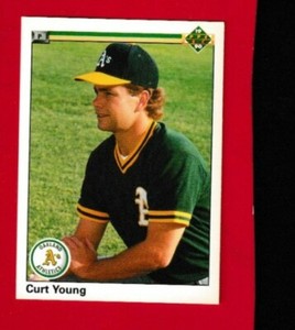 1990 upper deck baseball # 4 Curt Young Athletics nmt