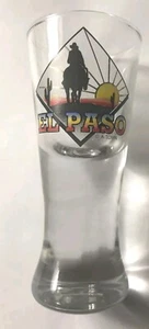 El Paso - Shot Glass, muy alto, pesado, hombre a caballo, cactus - Imagen 1 de 6