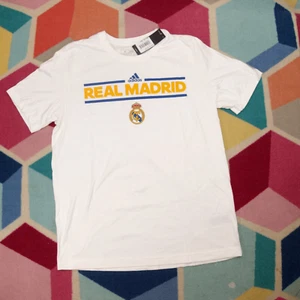 Adidas Real Madrid White Dassler T-Shirt Crewneck Regular Fit Men's Size Large - Picture 1 of 4