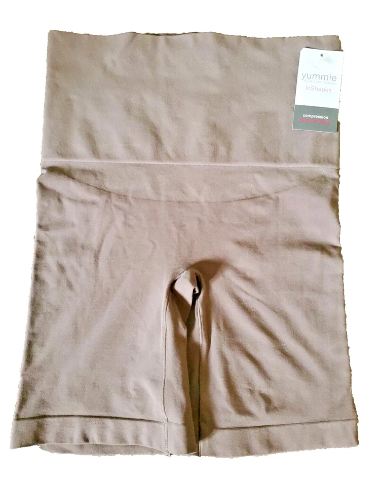 Womens YUMMIE TUMMIE COMPRESSION MID RISE SHAPING SHORT UNDERWEAR MINK L/XL $36 - Image 1 of 4