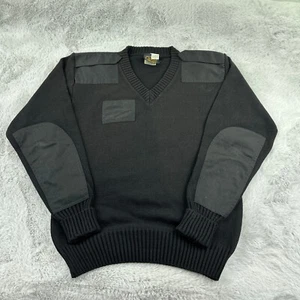 Vintage Citadel Sweater Mens Large Black Patches Military Equipment Corp Outdoor - Picture 1 of 12