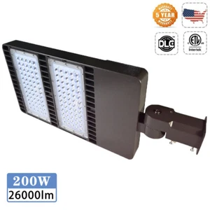 LED 200W Commercial Outdoor Parking Lot Light Street Pole Shoebox Area Fixtures - Picture 1 of 19